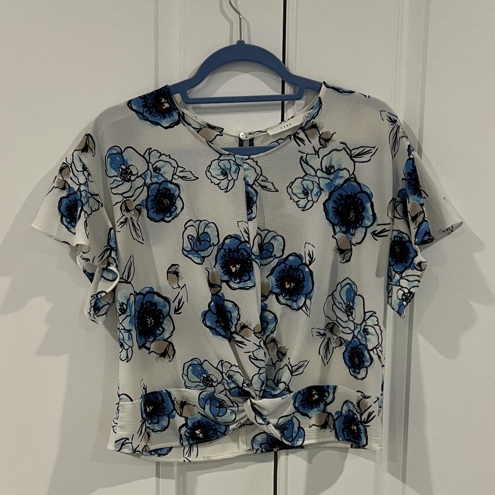 Lush Cross Cropped Blouse